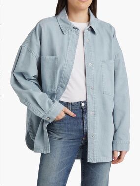 Oversized Light Blue Denim Shacket